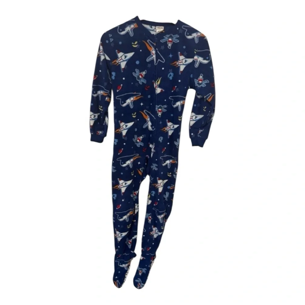 Cherokee Blue Footies One Piece with Space Theme